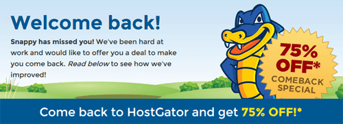 Hostgator giảm giá 75% từ nay đến tháng 9