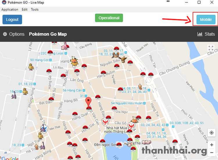 Bản đồ Pokemon Go ở Hà Nội