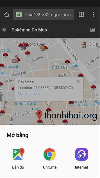 Bấm chọn google map