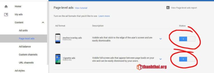 Cài page-level-ads cho website của bạn