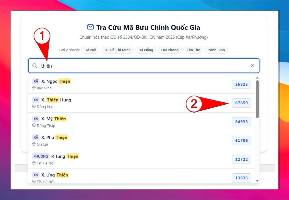 Hướng dẫn tra cứu mã bưu chính cấp Phường/Xã chuẩn xác